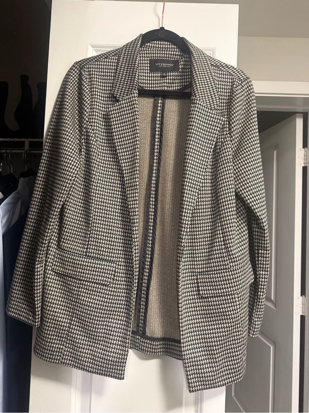 Liverpool Black & White Houndstooth Blazer Jacket